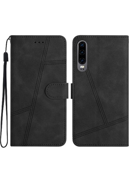 Bdt Shop Huawei P30 Tam Koruma Bilek Kayışı Için Flip Case Kart Yuvaları Tutucu Pu (Yurt Dışından)