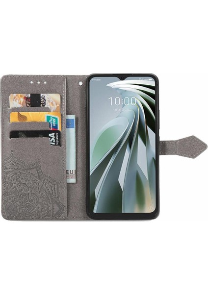 Bdt Shop Zte Ücretsiz 5g Iv Için Flip Case Zarif Desen Deri Kılıf Darbeye (Yurt Dışından)