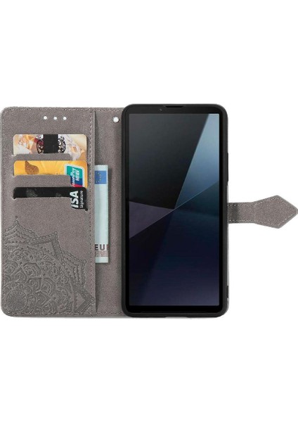 Sony Xperia 10 Vı Flip Kapak Için Flip Case Deri Kılıf Basit Iş (Yurt Dışından)