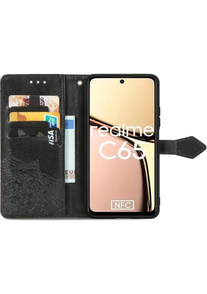 Realme C65 Için Flip Case Zarif Desen Basit Iş Kapak Kılıfı (Yurt Dışından)