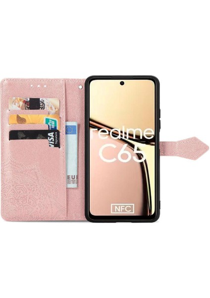 Realme C65 Için Flip Case Zarif Desen Basit Iş Kapak Kılıfı (Yurt Dışından)