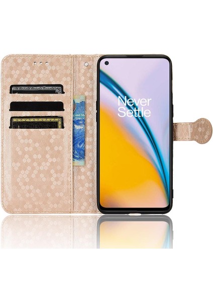 Oneplus Nord 2 5g Için Kılıf Geometrik Desen Deri Cüzdan Kapak Manyetik (Yurt Dışından)