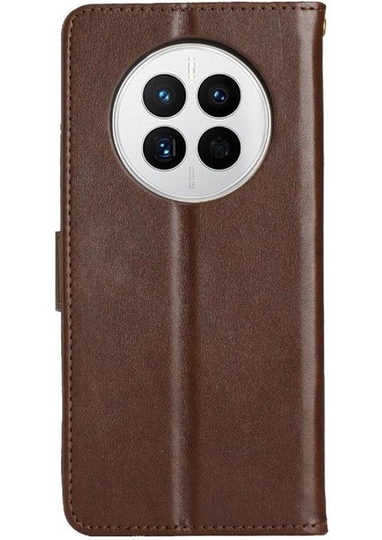 Huawei Mate 50 Için Filp Durumda Bilek Kayışı Kart Tutucu Manyetik Kapatma Pu (Yurt Dışından)