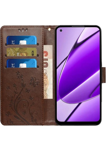 Realme 11 4g Için Filp Durumda Kart Tutucu Bilek Kayışı Manyetik Kapatma Pu (Yurt Dışından) indirimleri