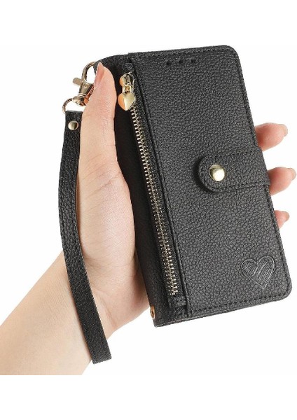 Samsung Galaxy M55 Fermuar Aşk Deri Kılıf Cüzdan Için Flip Case (Yurt Dışından) modelleri