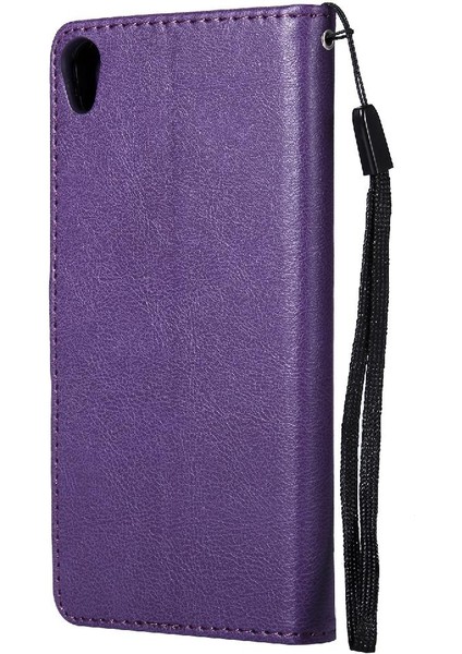 Sony Xperia E5 Klasik Düz Renk Iş Cüzdan Telefon Için Flip Case (Yurt Dışından)