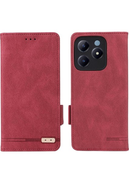 Realme C61 Manyetik Cüzdan Kart Tutucu Kapak Kickstand Için Flip Case (Yurt Dışından)