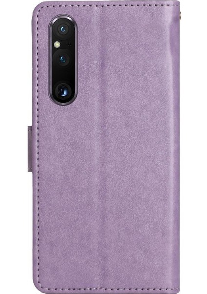 Sony Xperia 1 V Için Filp Durumda Manyetik Kapatma Kart Tutucu Pu Deri (Yurt Dışından)