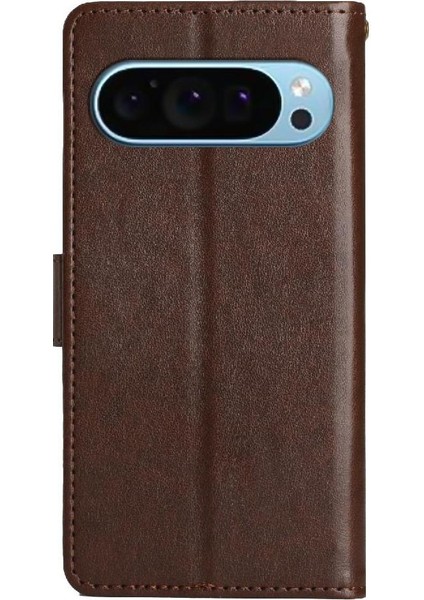 Google Pixel 9 Pu Deri Manyetik Kapatma Kickstand Kartı Için Filp Durumda (Yurt Dışından)