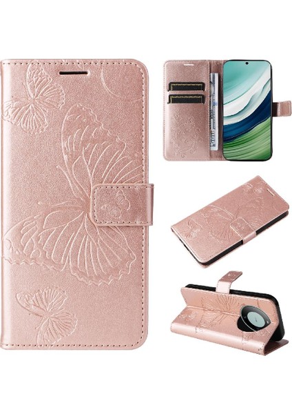 Huawei Mate 60 Için Kılıf Kart Yuvası Standı ile Kickstand Manyetik Kapak Çevirin (Yurt Dışından)