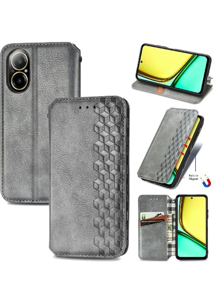 Realme C67 4g Için Kılıf Moda Tasarım Kapak Çevirin Deri Kılıf Zarif (Yurt Dışından)