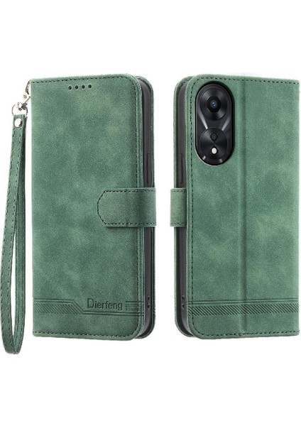 Oppo A78 5g Premium Kart Yuvaları Için Flip Case Bileklik Manyetik Kapatma (Yurt Dışından)