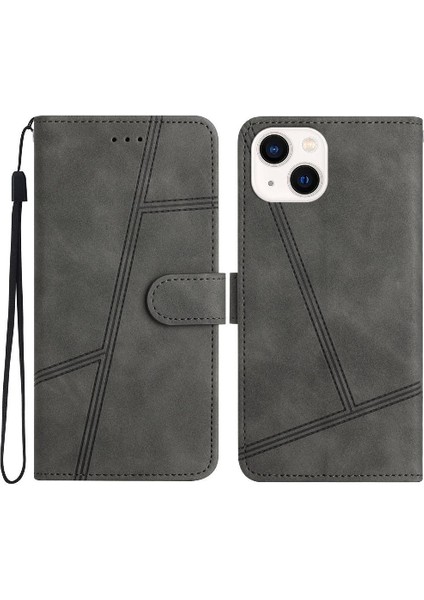 IPhone 13 Için Flip Case Mini Bilek Kayışı Tam Koruma Cüzdan Pu Deri (Yurt Dışından)