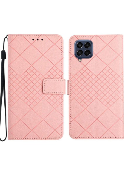 Samsung Galaxy M33 5g Için Flip Case Kart Yuvası Standı Elmas Kabartmalı Pu (Yurt Dışından)