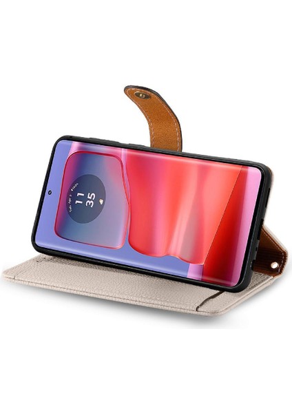 Motorola Kenar 50 Pro Aşk Deri Kılıf Cüzdan Fermuar Için Flip Case (Yurt Dışından)