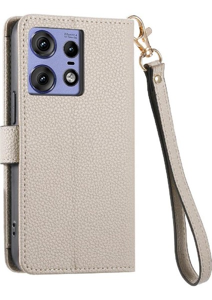 Motorola Kenar 50 Pro Aşk Deri Kılıf Cüzdan Fermuar Için Flip Case (Yurt Dışından)