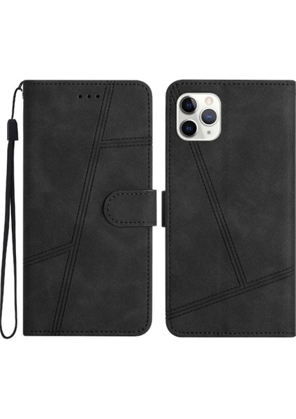 IPhone 11 Için Flip Case Pro Cüzdan Pu Deri Flip Folio Bilek Kayışı Tam (Yurt Dışından)