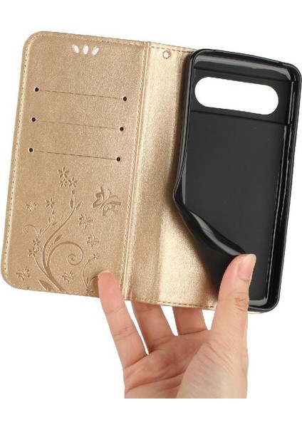 Google Piksel 8 Kickstand Bilek Kayışı Kart Tutucu Manyetik Pu Için Filp Durumda (Yurt Dışından)