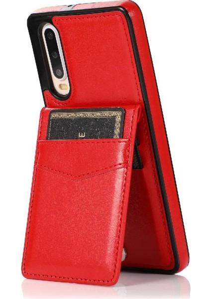 Kılıf ile Huawei P30 Manyetik Toka Kickstand Kart Tutucu ile Uyumlu (Yurt Dışından) modelleri