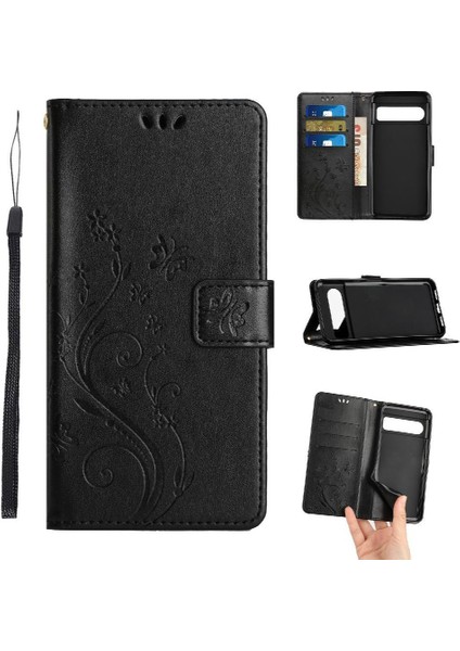 Google Pixel 8 Pro Bilek Kayışı Manyetik Kapatma Kickstand Pu Için Filp Durumda (Yurt Dışından)