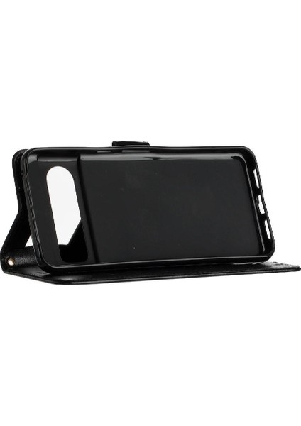 Google Pixel 8 Pro Bilek Kayışı Manyetik Kapatma Kickstand Pu Için Filp Durumda (Yurt Dışından)