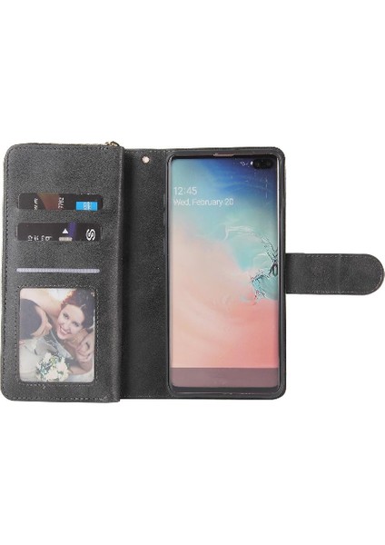 El Kayışı ile Samsung Galaxy S10 Için Kılıf Kapak Çevirin Fermuar Cep Vaka (Yurt Dışından) indirimleri
