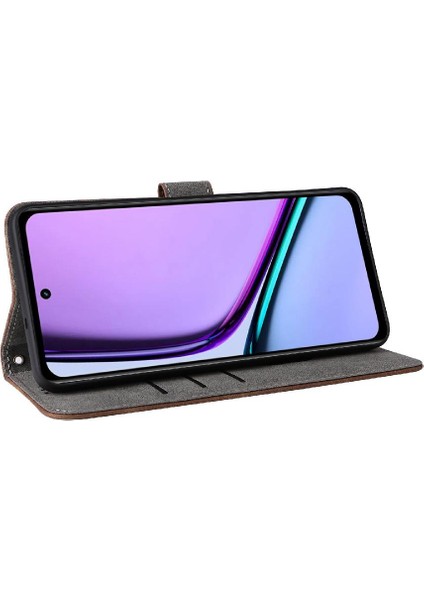 Realme 12 Lite 4g Manyetik Kapatma Pu Deri Kart Yuvaları Için Kılıf Kapak (Yurt Dışından)