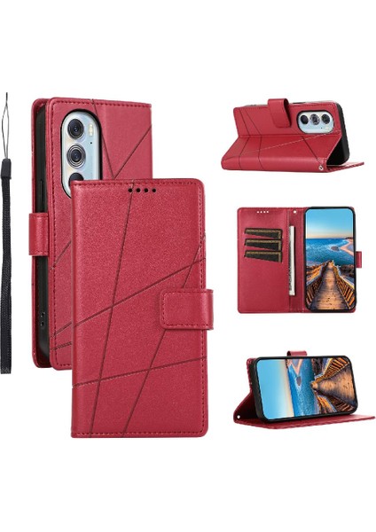 Motorola Kenar X30 Üç Kart Yuvaları Şok Emici Kickstand Için Flip Case (Yurt Dışından)