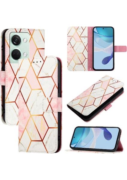 Oneplus Nord 3 Cüzdan Pu Deri Mermer Desen Kickstand Için Kılıf (Yurt Dışından)