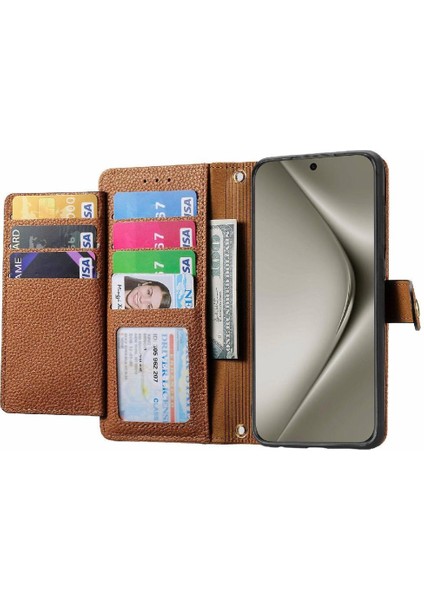 Huawei Pura 70 Pro Için Flip Case Darbeye Aşk Cüzdan Fermuar Deri (Yurt Dışından)