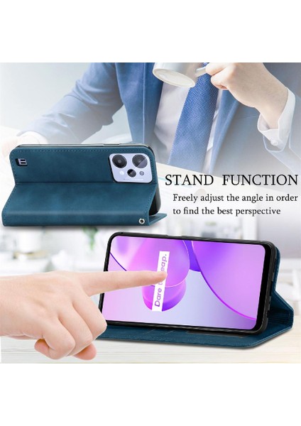 Realme C31 Basit Iş Cüzdan Kordon Deri Kılıf Fermuar (Yurt Dışından)