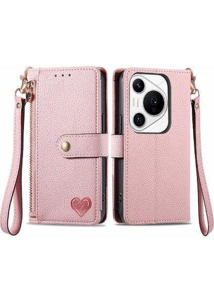Huawei Pura 70 Pro Için Flip Case Artı Aşk Cüzdan Fermuar Darbeye Vaka (Yurt Dışından)