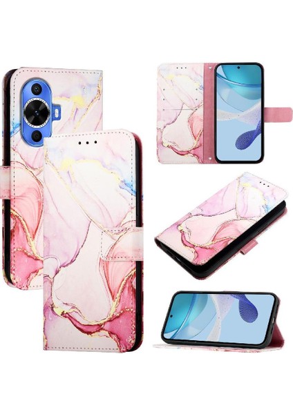 Huawei Nova 11 Için Kılıf Mermer Desen Cüzdan Pu Deri Kickstand (Yurt Dışından) indirimleri