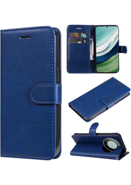 Kart Yuvası Klasik Düz Renk Iş ile Huawei Mate 60 Için Flip Case (Yurt Dışından)