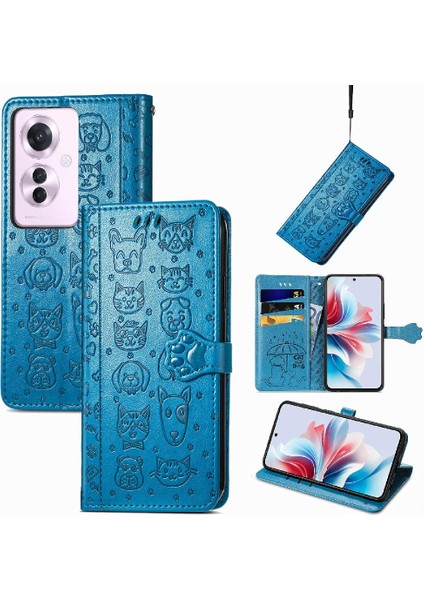 Oppo Için Kılıf Oppo 11 F 5g Kısa Kayış Kapak Çevirin Karikatür Hayvanlar Deri (Yurt Dışından)
