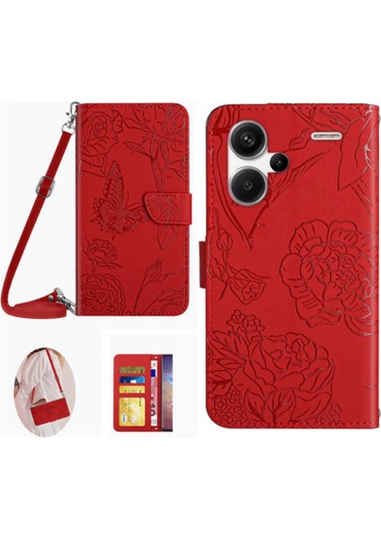 Xiaomi Redmi Not 13 Pro Artı Kelebekler ve Çiçekler Yumuşak Pu &amp; (Yurt Dışından)