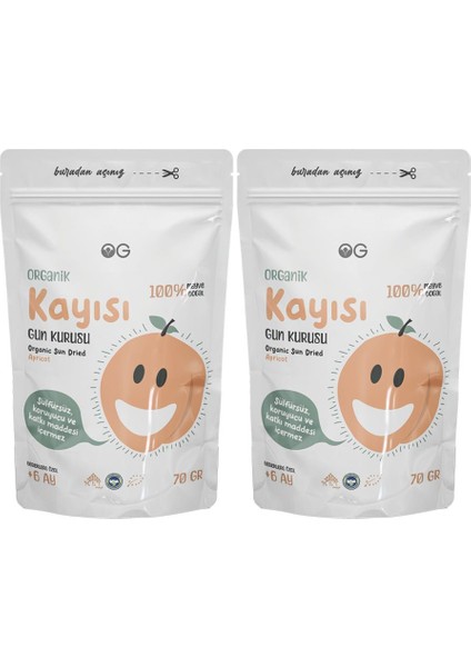 2'li Organik Kayısı Kurusu 70 Gr