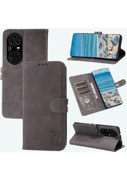 Cüzdan Kılıf Için Huawei P50 Pro Tüm Yuvarlak Koruma Kickstand Manyetik (Yurt Dışından)