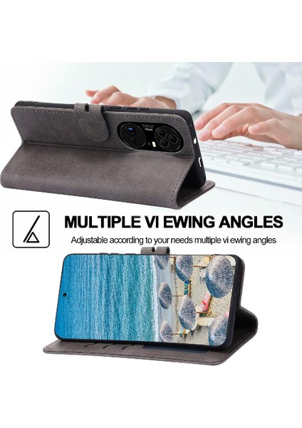 Cüzdan Kılıf Için Huawei P50 Pro Tüm Yuvarlak Koruma Kickstand Manyetik (Yurt Dışından) fırsatları