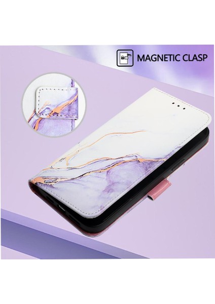 Infinix Not 12 Pro 4g Cüzdan Pu Deri Mermer Desen Kickstand Için Kılıf (Yurt Dışından)