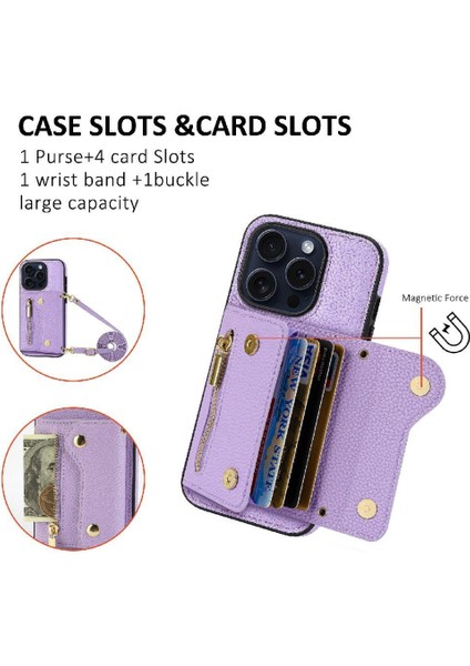 IPhone 14 Için Kılıf Artı Mini Sırt Çantası Hafif Kart Yuvaları Büyük Uzun (Yurt Dışından)
