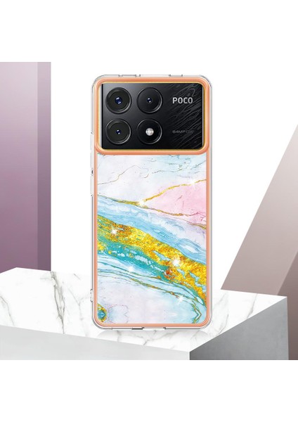 Xiaomi Poco X6 Pro Ince Tpu Koruma Mermer Desen Yumuşak Tampon (Yurt Dışından) fiyatları