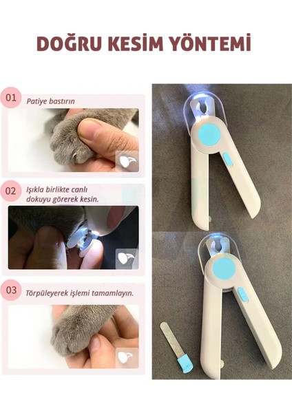 Işıklı Kedi Köpek Tırnak Makası Pet Evcil Hayvanları Için Korumalı Led'li Törpülü Tırnak Makası fırsatları