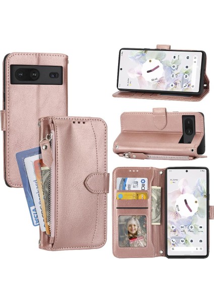 Google Piksel 8A Kickstand Pu Deri Kart Tutucu Manyetik Için Flip Case (Yurt Dışından)