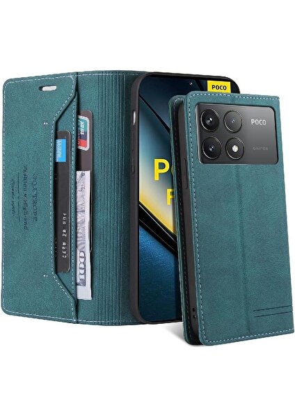 YH Mall Xiaomi Poco F6 Pro Premium Deri Premium Deri Iki Için Flip Case (Yurt Dışından)