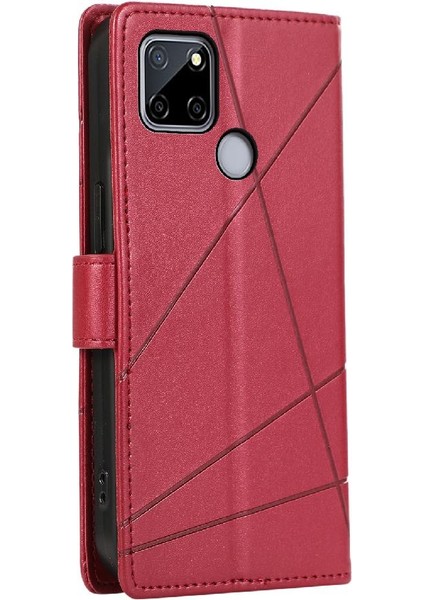 Realme C12 Kickstand Darbeye Üç Kart Yuvaları Şok Için Flip Case (Yurt Dışından) indirimleri