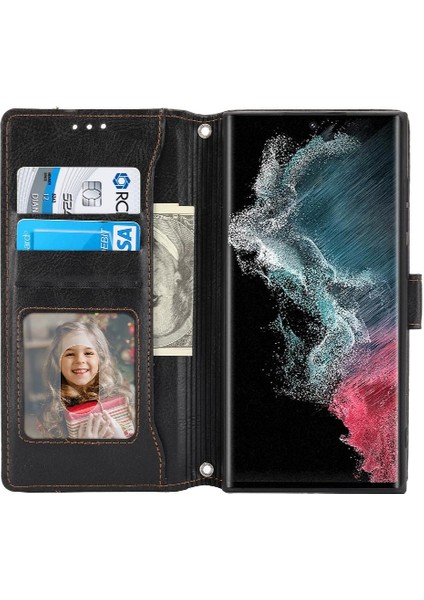 Samsung Galaxy S22 Için Flip Case Ultra 5g Kickstand Kart Tutucu Manyetik (Yurt Dışından)