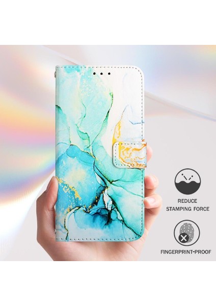 YH Mall Huawei P20 Pro Pu Deri Cüzdan Mermer Desen Kickstand Için Kılıf (Yurt Dışından)