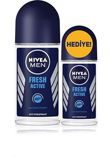 Men Fresh Active Roll-On 50+25 ml 2li Paket Erkek Roll-On Deodorant