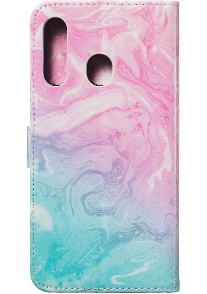 Samsung Galaxy A60 Mermer Desen Pu Deri Cüzdan Kart Için Flip Case (Yurt Dışından)